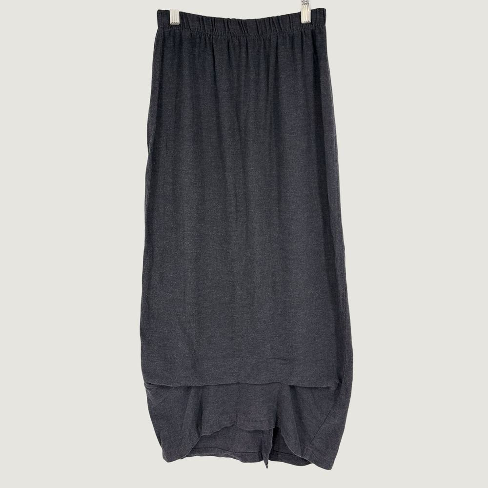 Vintage 90s CP Shades Sausalito Maxi Skirt S Gray Layered Hem Lagenlook Boho